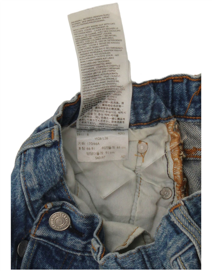 Calça jeans feminina Levi's 501 Straight W26 L31 azul algodão