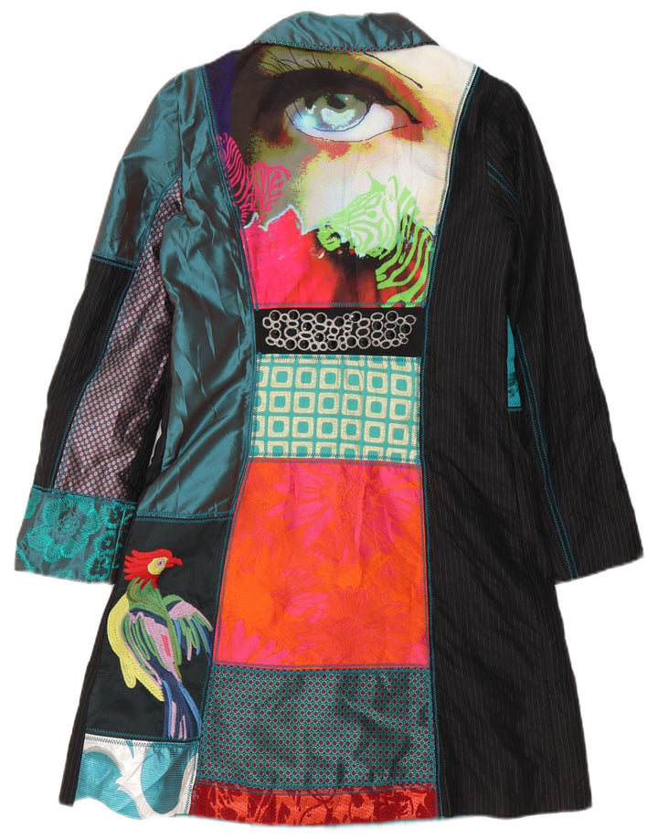 Sobretudo gráfico feminino Desigual EU 40 médio patchwork multicolorido