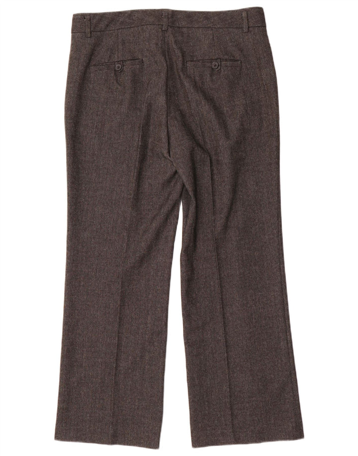 Calça feminina reta Zara EU 40 médio W30 L27 espinha de peixe cinza