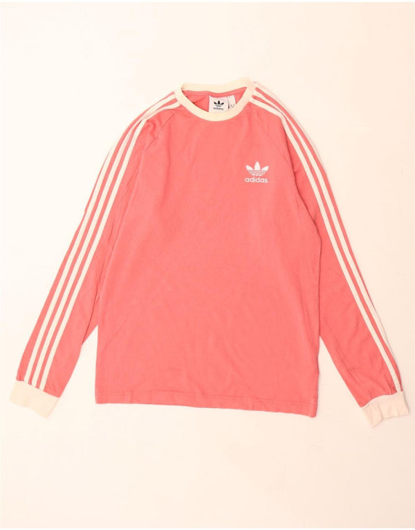 Adidas Mens Top Manga Longa Pequeno Algodão Rosa