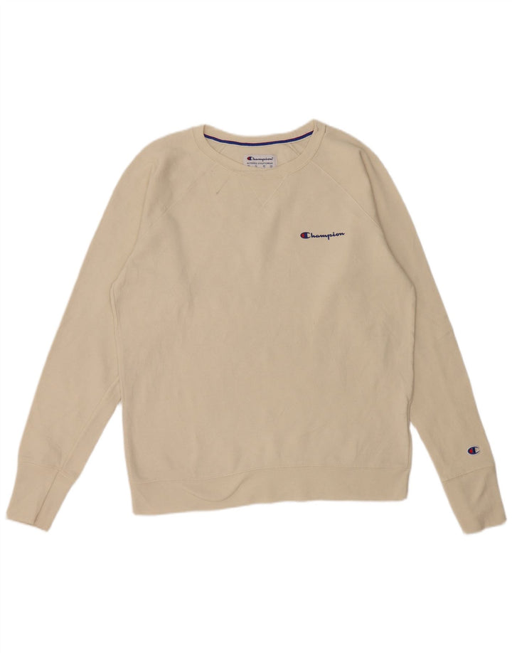 CAMPEÃO Moletom Masculino Jumper Grande Poliéster Branco