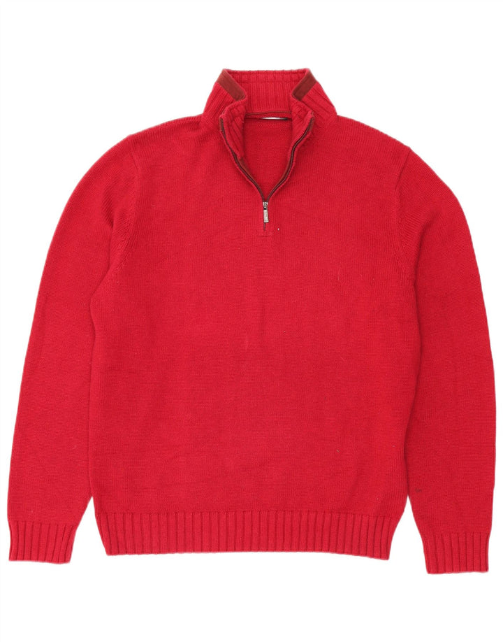 Suéter masculino Massimo Dutti com zíper e gola XL de algodão vermelho