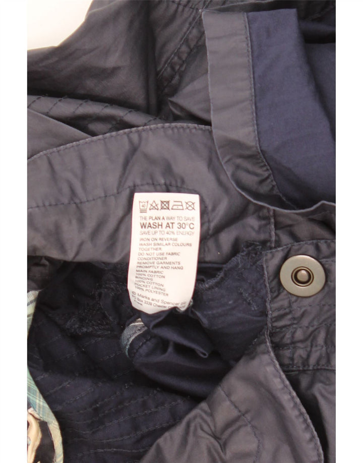 Jaqueta utilitária feminina com capuz Marks & Spencer Reino Unido 16 grande algodão azul marinho