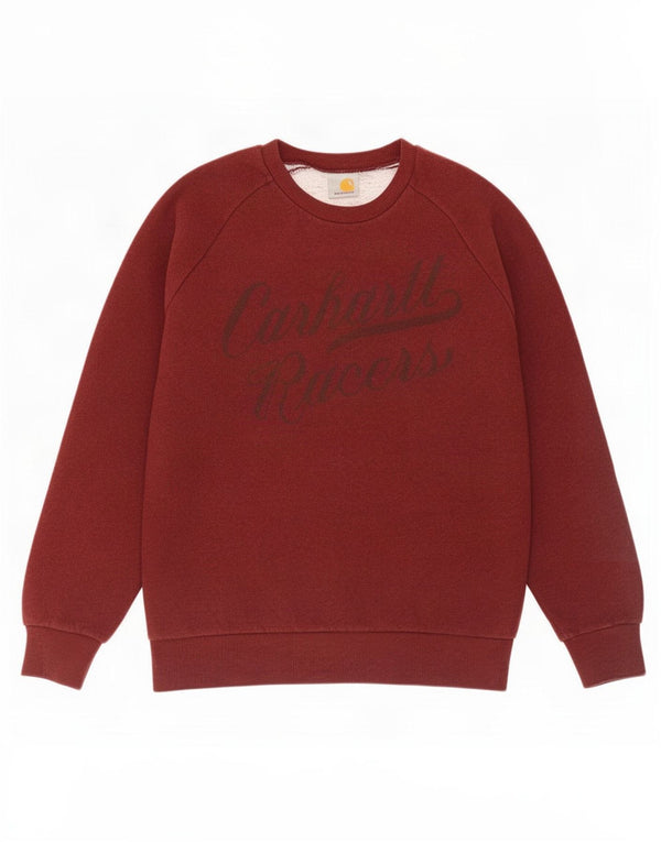 Carhartt moletom gráfico masculino jumper pequeno algodão borgonha