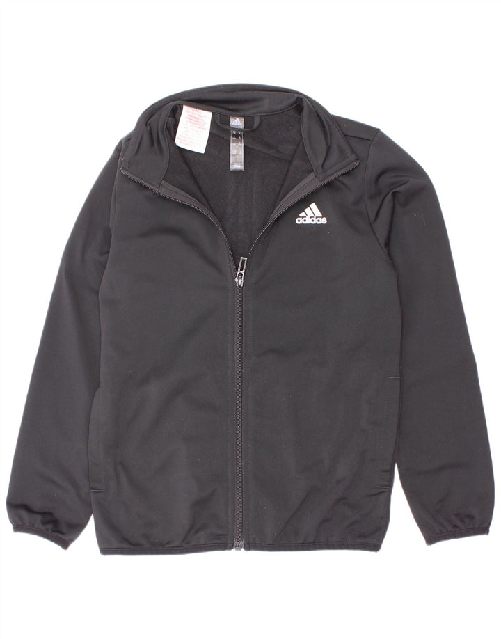 Casaco de treino gráfico Adidas Boys 7-8 anos preto poliéster