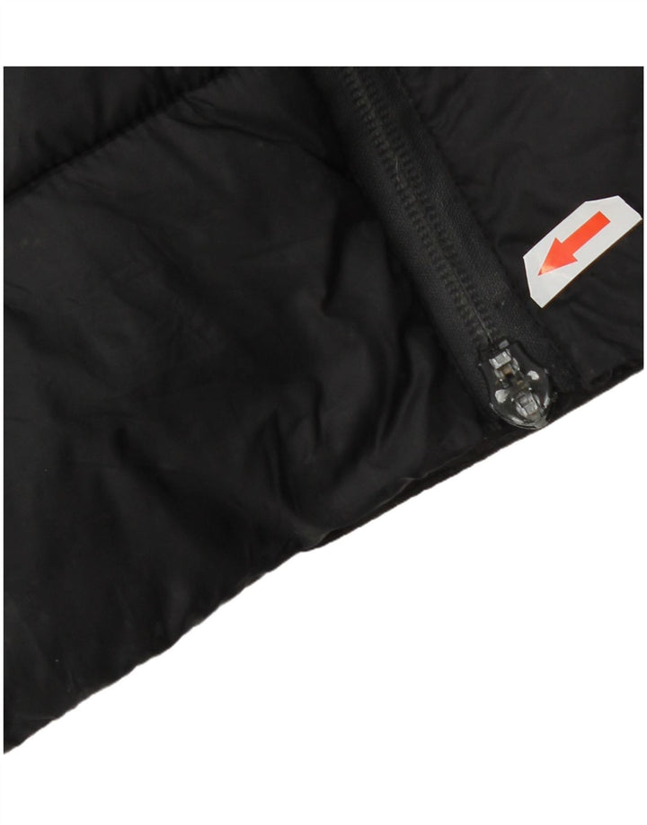Casaco acolchoado com capuz feminino Zara UK 14 médio preto nylon