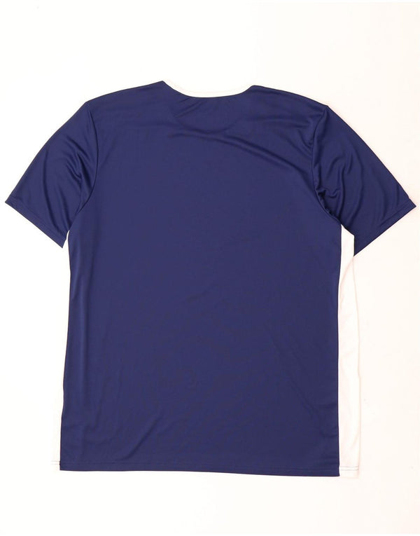 Adidas Mens Aeroready Camiseta Top 2XL Azul Marinho Colorblock Poliéster
