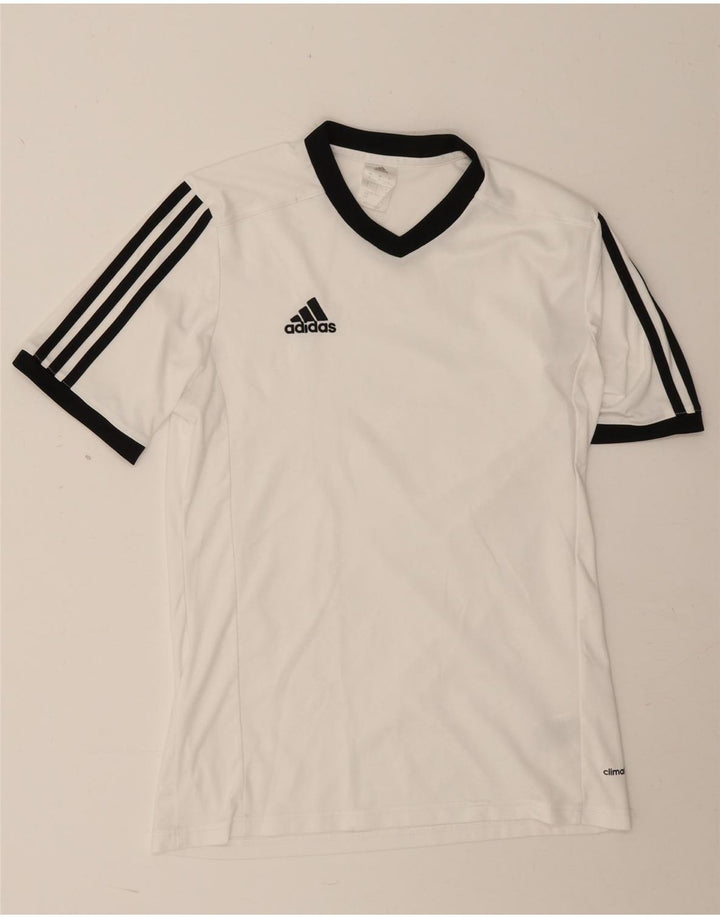 Adidas Mens Climalite Camiseta Top Pequeno Poliéster Branco