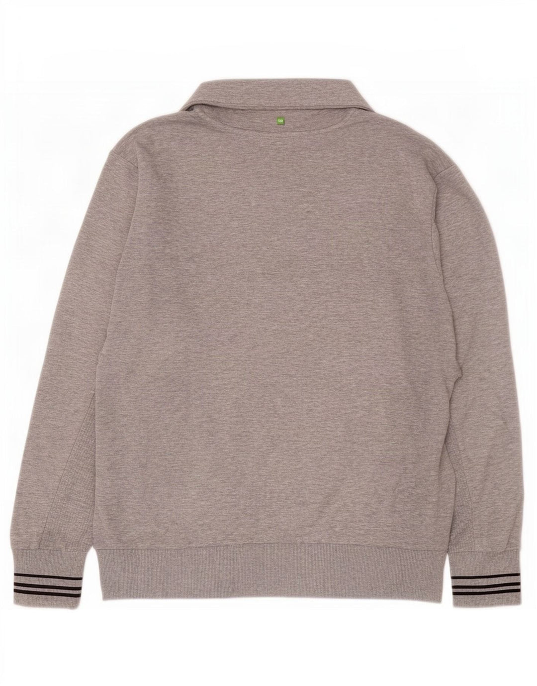Hugo Boss moletom masculino com zíper e gola alta, pequeno algodão manchado cinza