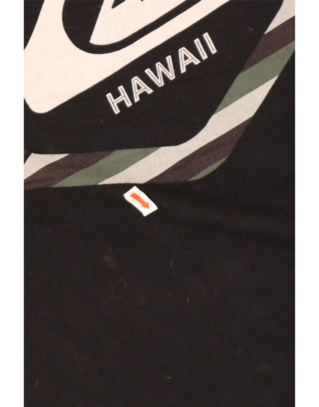 Camiseta masculina QUIKSILVER Hawaii Regular Fit com estampa gráfica grande de algodão preto