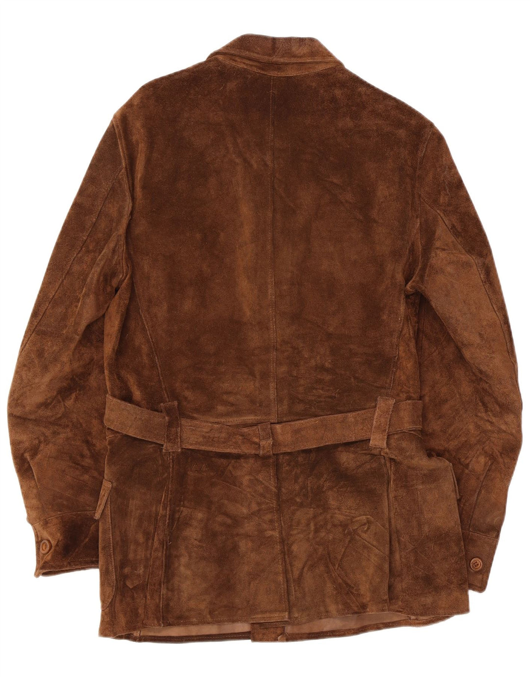 Jaqueta masculina vintage de camurça UK 36 pequena marrom