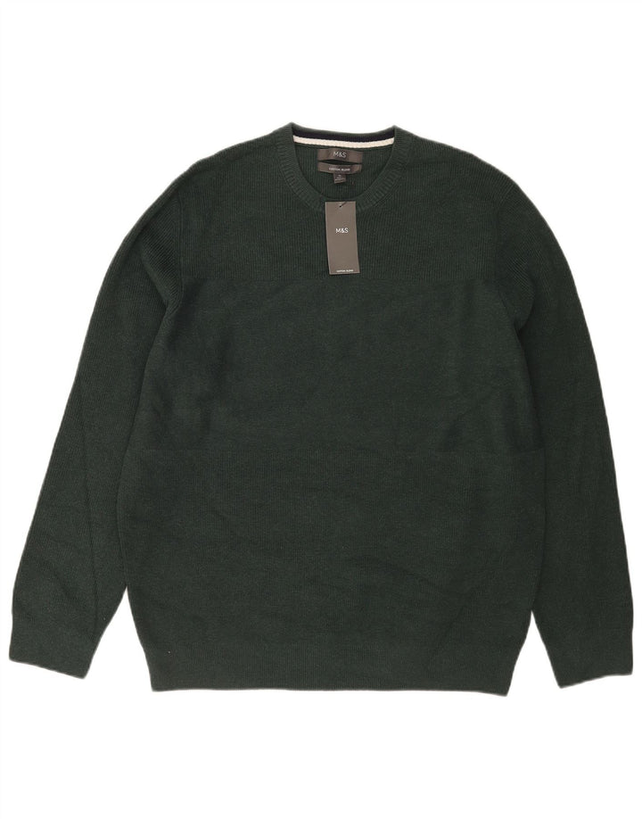 Suéter masculino Marks & Spencer com gola redonda XL poliéster verde