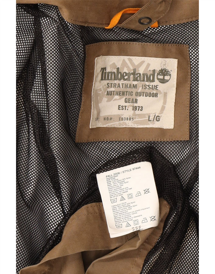 Jaqueta utilitária masculina Timberland UK 40 grande algodão bege