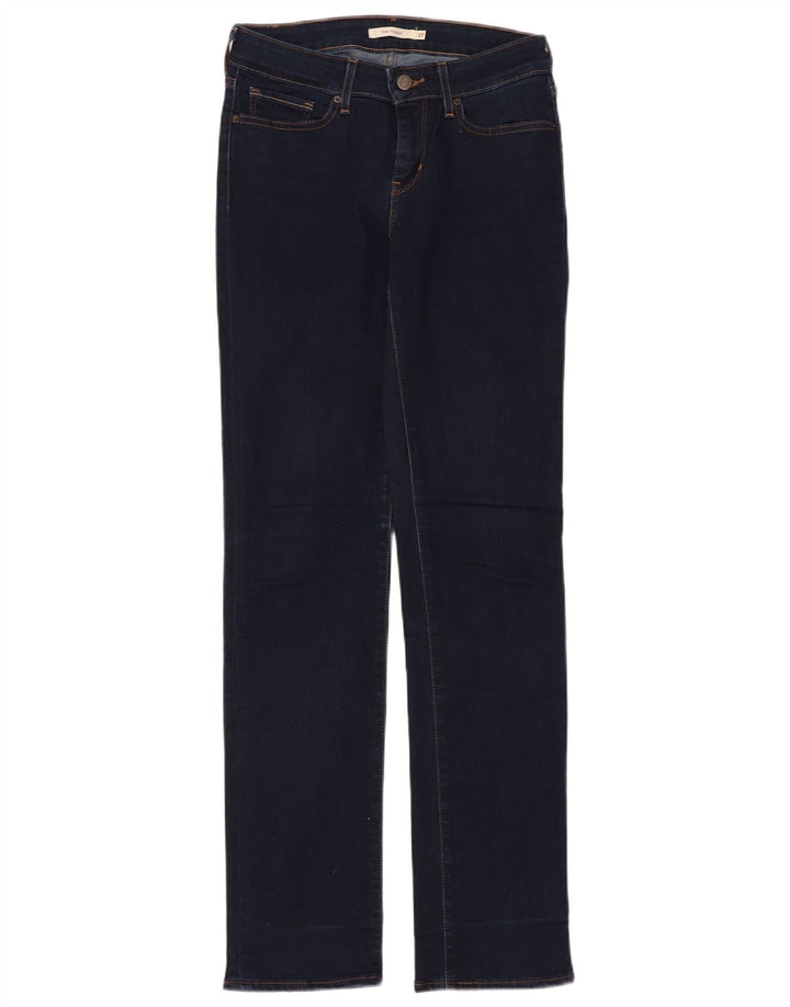 Calça jeans feminina LEVI'S 714 Straight W27 L32 azul marinho algodão