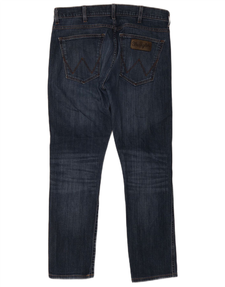 Wrangler Masculino Bryson Slim Jeans W33 L28 Azul Marinho Algodão