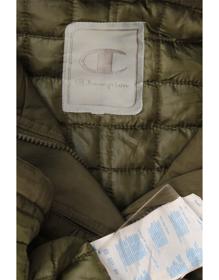 Jaqueta parka feminina com capuz Champion UK 18 XL cáqui poliéster