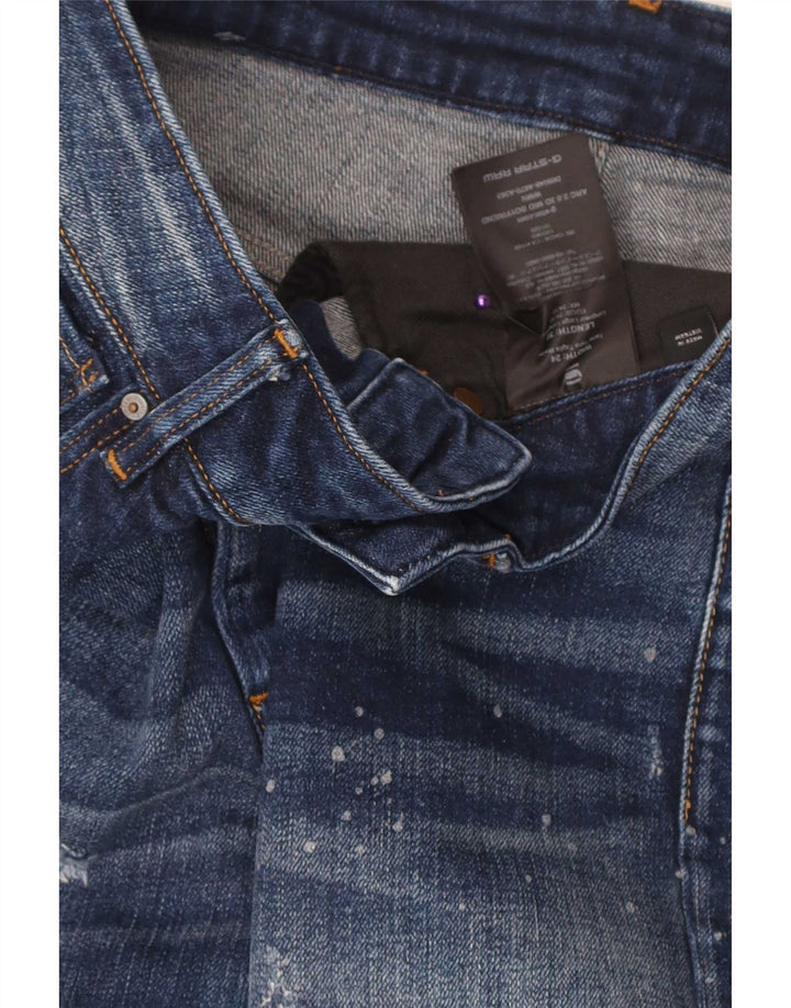 Jeans femininos G-Star desgastados slim W24 L32 algodão azul
