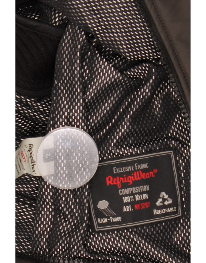 Jaqueta bomber masculina Refrigiwear UK 40 grande marrom nylon