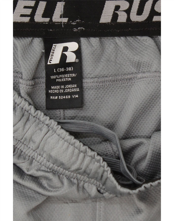 RUSSELL ATLÉTICO Mens Dri-Power Sport Shorts Grande Bloco de cores cinza