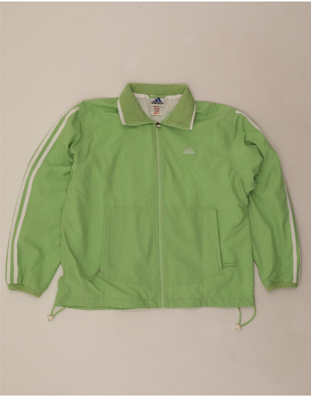 Adidas Womens Tracksuit Top Jacket UK 14 Grande Verde Poliéster