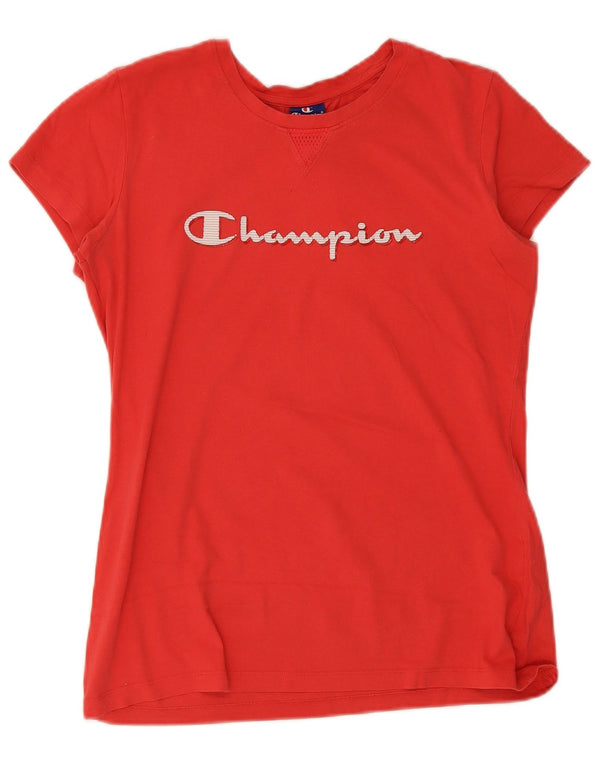 Camiseta feminina estampada Champion UK 14 grande vermelha