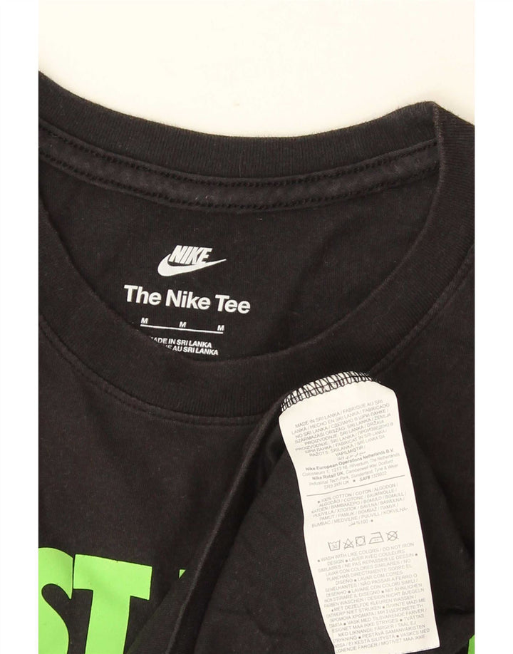 Camiseta Nike masculina gráfica Top médio algodão preto