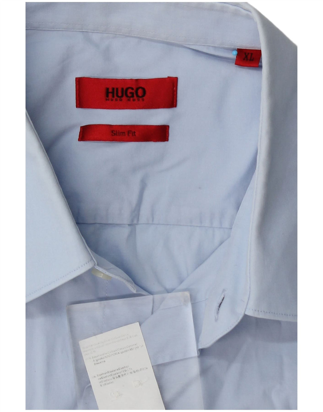 Camisa Slim Fit Masculina Hugo Boss XL Azul Algodão