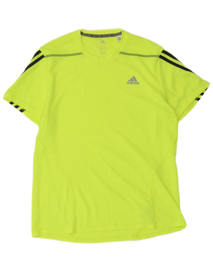 Adidas Mens Climalite Camiseta Top Médio Poliéster Amarelo