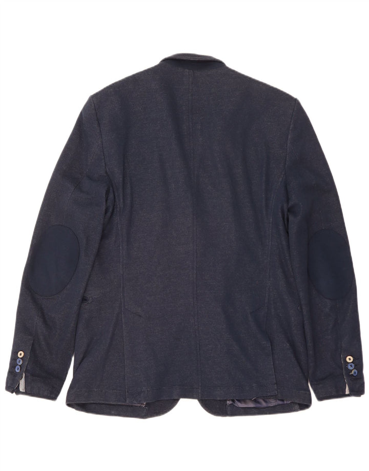Jaqueta blazer masculina Zara com 2 botões EU 54 XL azul marinho viscose