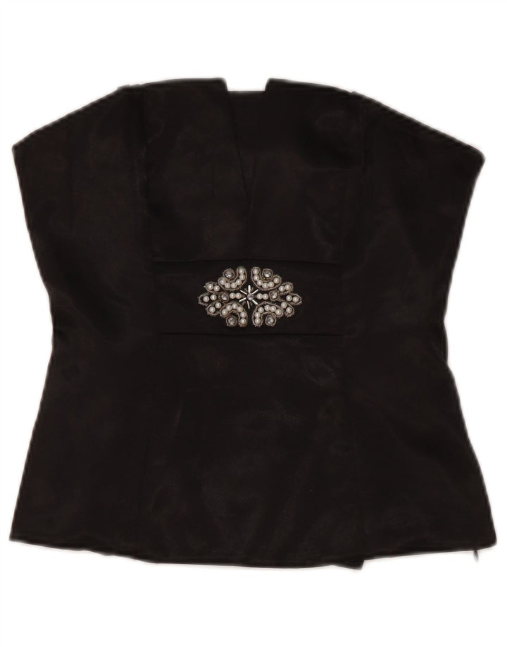 VENUS Womens Corset Top UK 8 Pequeno Poliéster Preto