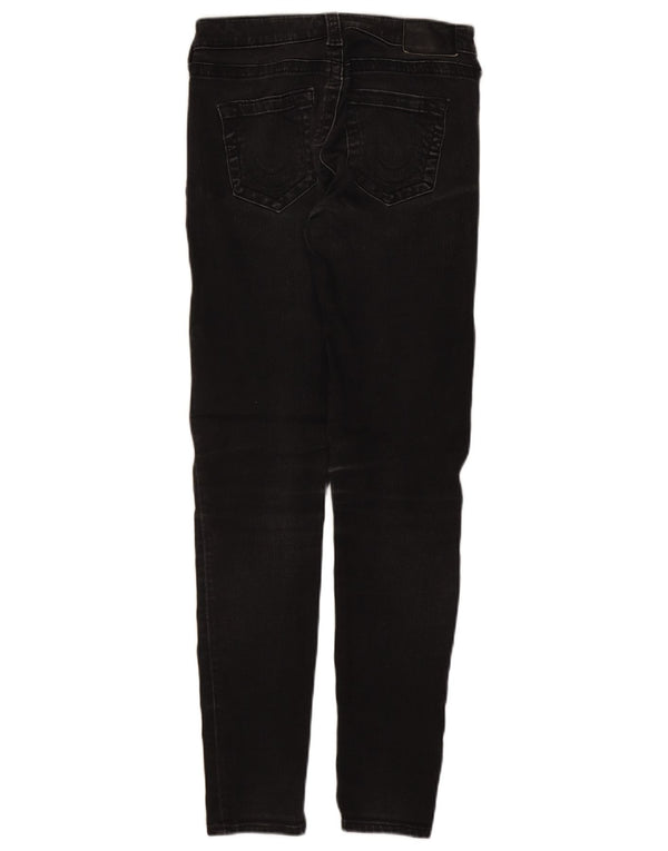 Jeans skinny feminino True Religion W28 L30 algodão preto