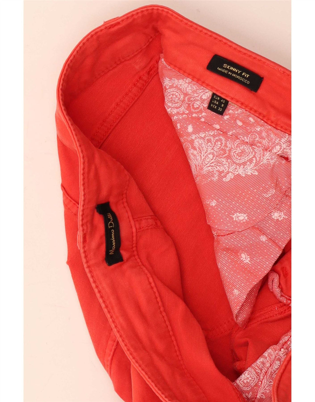 Jeans skinny feminino Massimo Dutti EU 40 médio W30 L29 vermelho