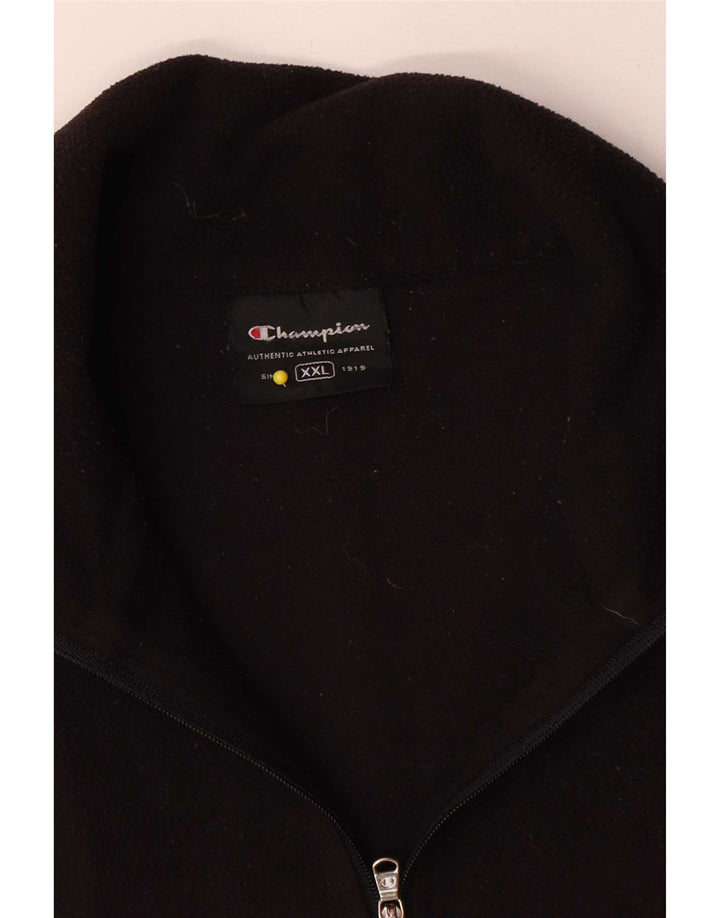 Jumper masculino Champion de lã com zíper e gola 2XL poliéster preto