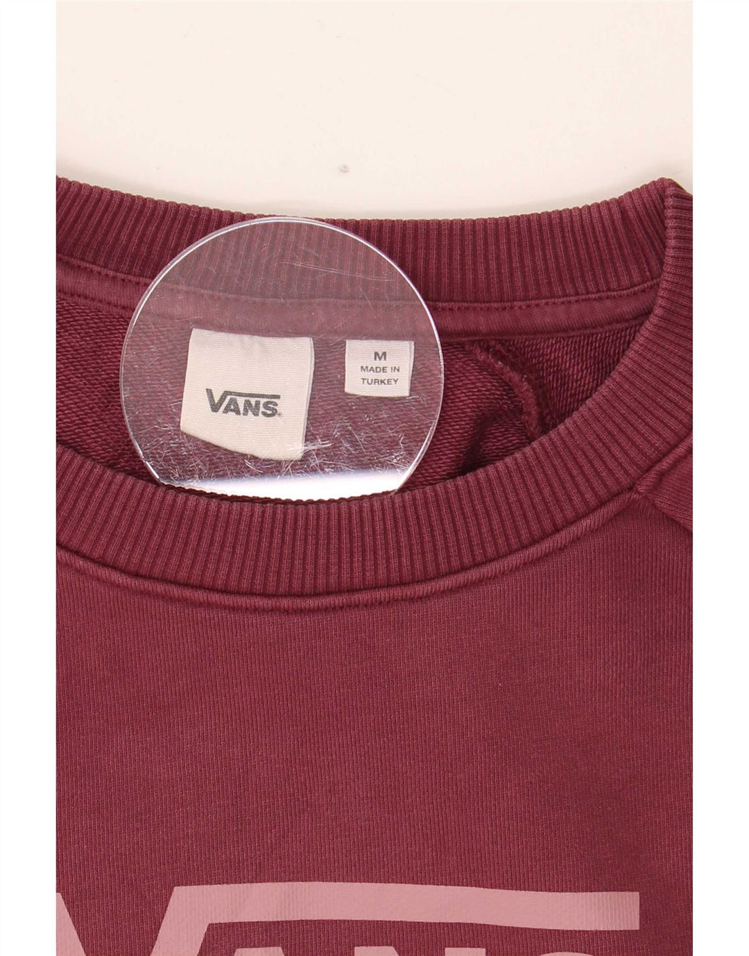 Vans feminino gráfico oversized moletom jumper UK 14 médio Borgonha