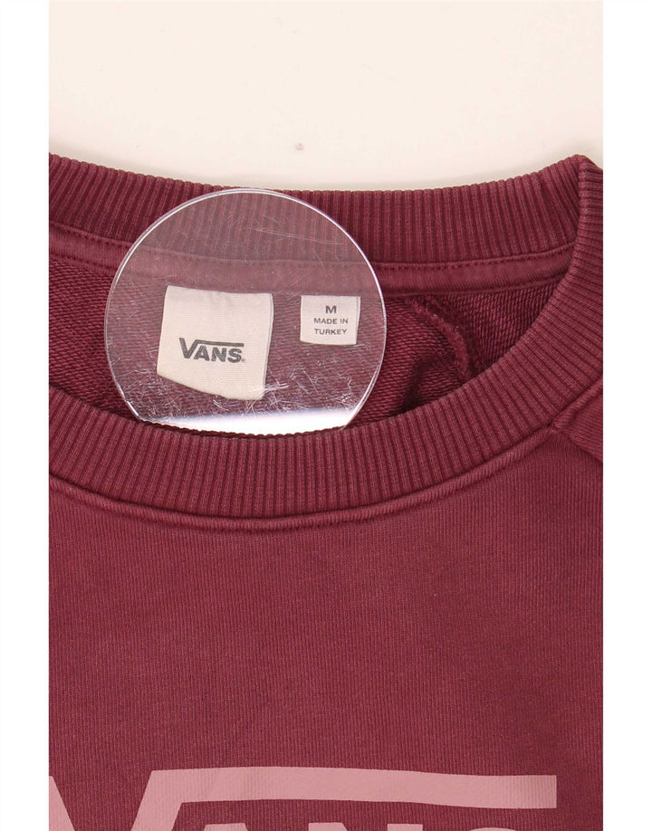 Vans feminino gráfico oversized moletom jumper UK 14 médio Borgonha