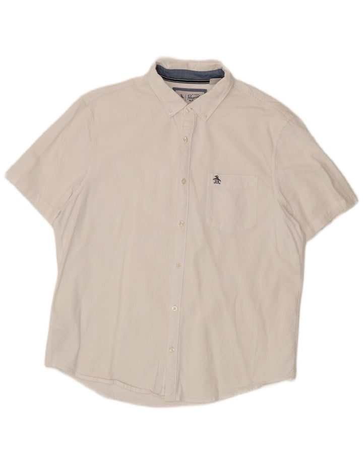 Camisa masculina de manga curta Penguin XL algodão branco