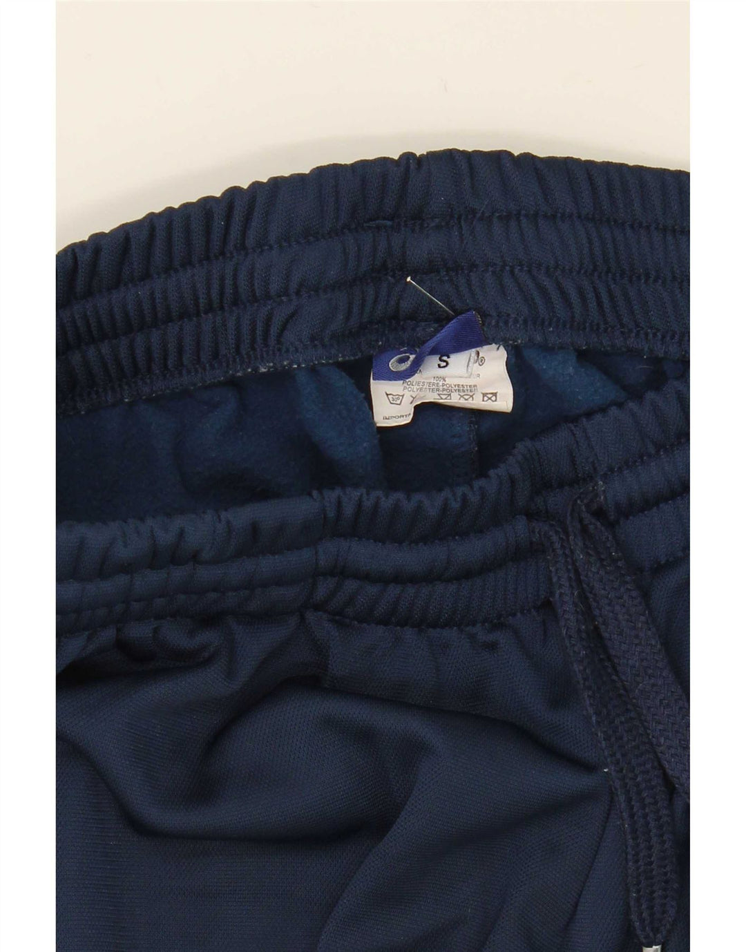 Calça de treino masculina Asics pequena poliéster azul marinho