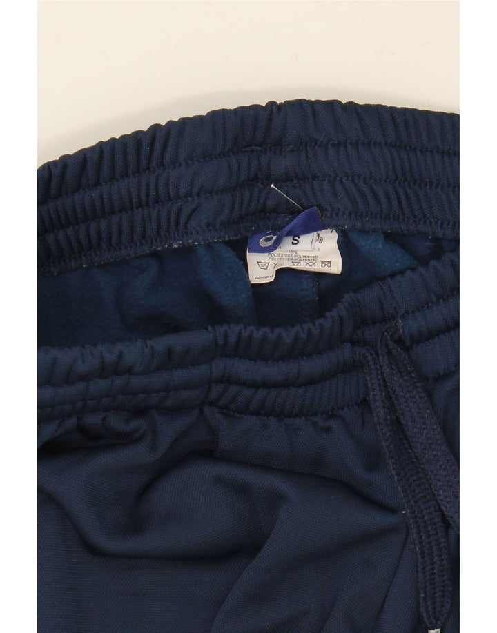 Calça de treino masculina Asics pequena poliéster azul marinho