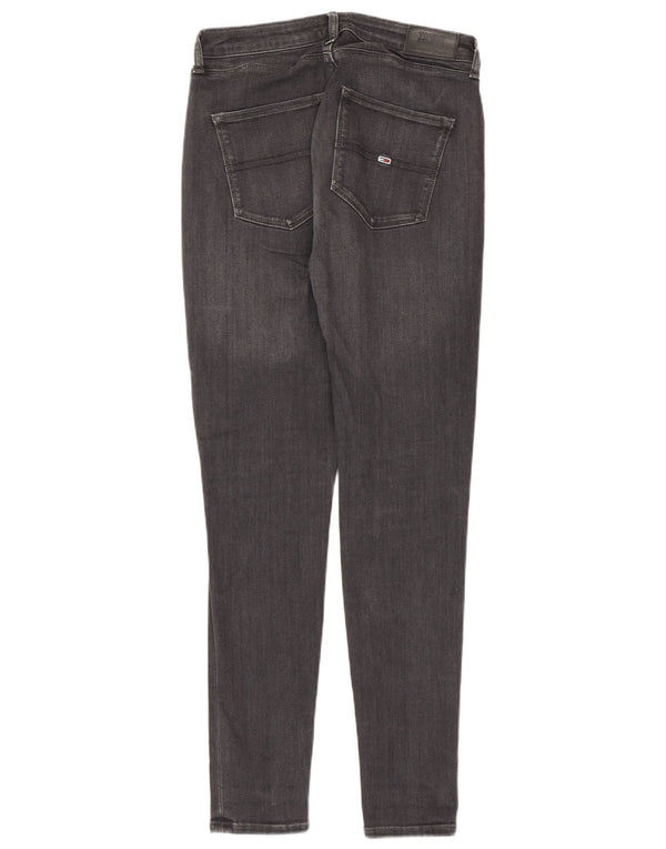 Jeans Tommy Hilfiger feminino cintura alta super skinny W28 L28 algodão cinza