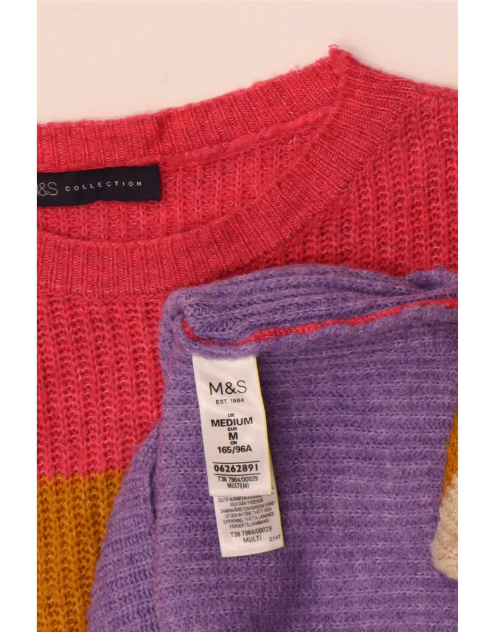 Suéter feminino Marks & Spencer com gola canoa Reino Unido 14 médio multicolorido