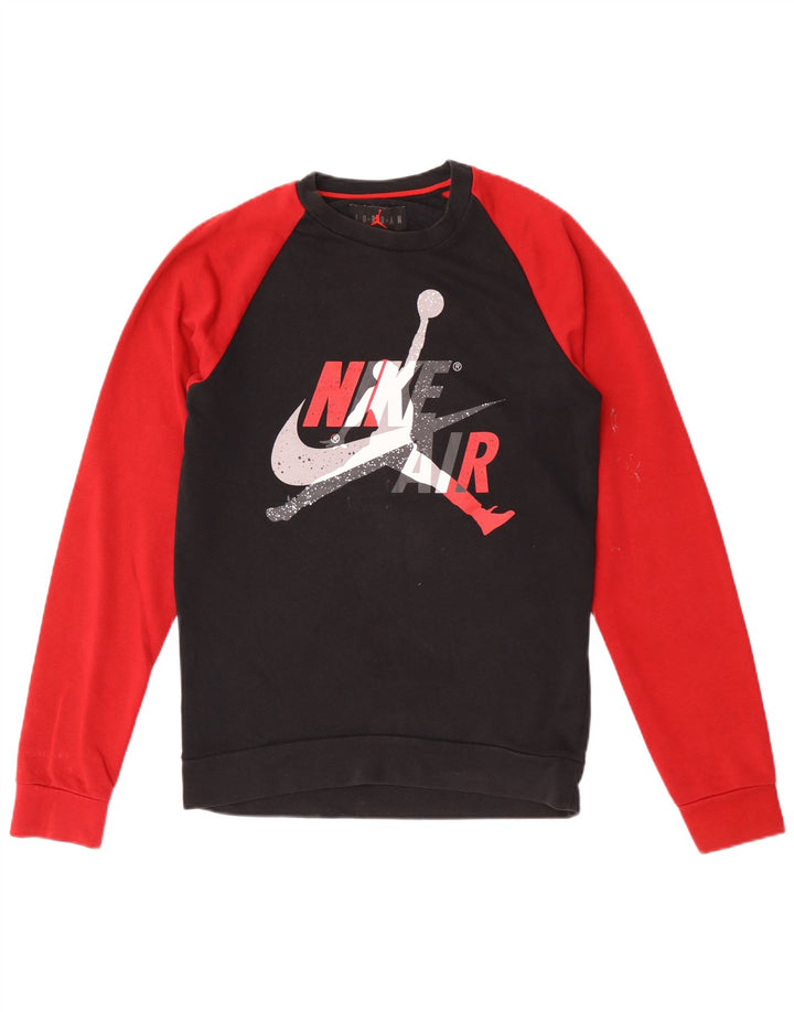 Jordan moletom gráfico masculino jumper pequeno preto colorblock algodão
