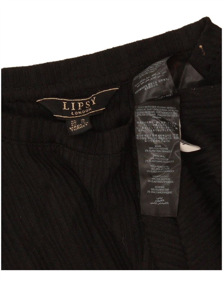 Camiseta feminina Lipsy UK 16 grande poliéster preto