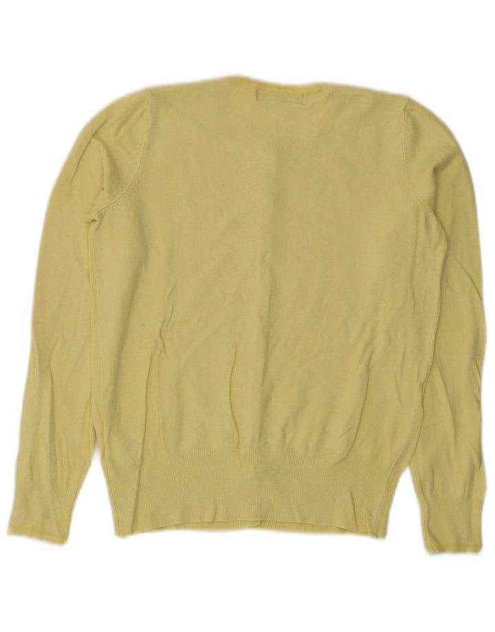 Suéter cardigã feminino Marks & Spencer Reino Unido 8 viscose amarela pequena