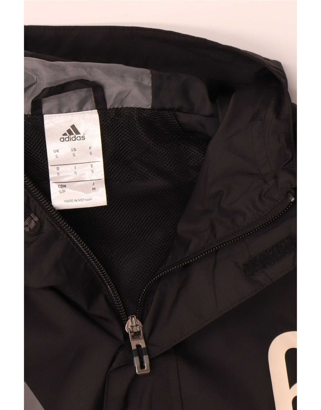 Adidas Mens Graphic Hooded Rain Jacket UK 36 Pequeno Poliéster Preto