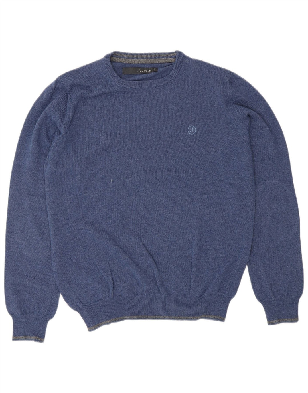 JECKERSON Suéter masculino com gola redonda pequeno azul
