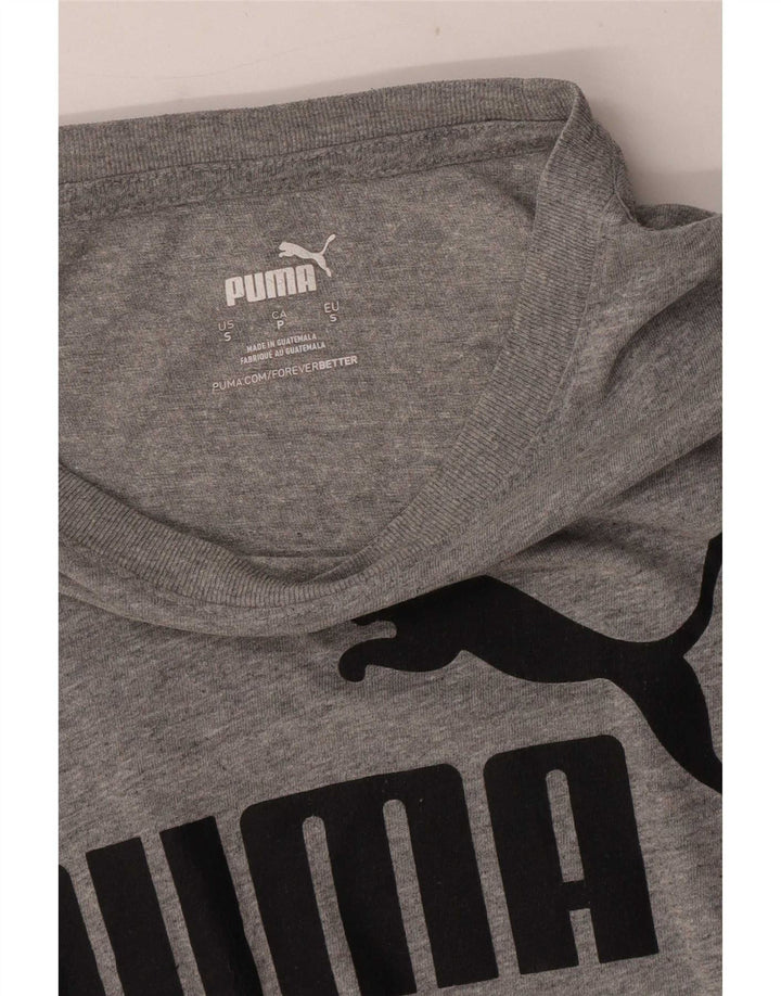 Puma Mens Graphic T-Shirt Top Pequeno Cinza Salpicado