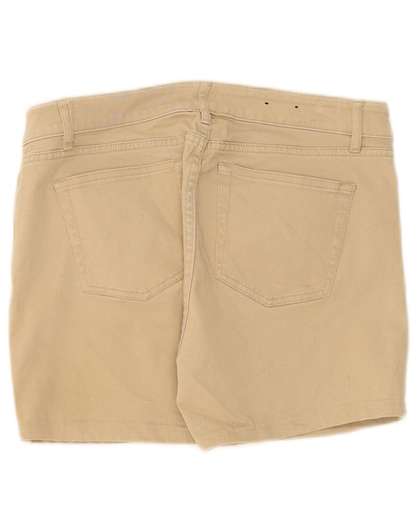 Shorts casual feminino Chaps US 4 pequeno W30 algodão bege