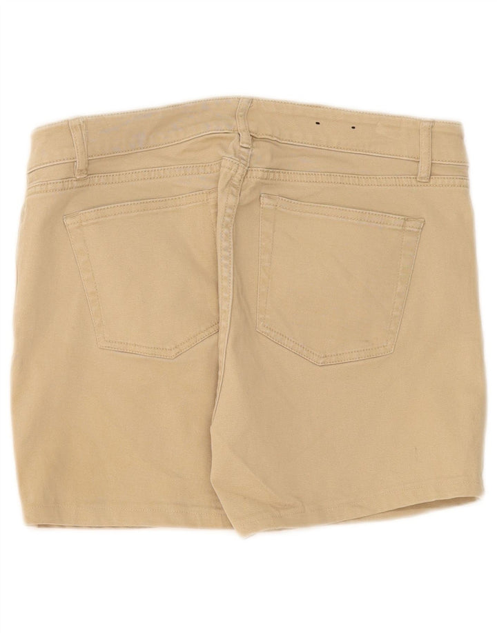 Shorts casual feminino Chaps US 4 pequeno W30 algodão bege
