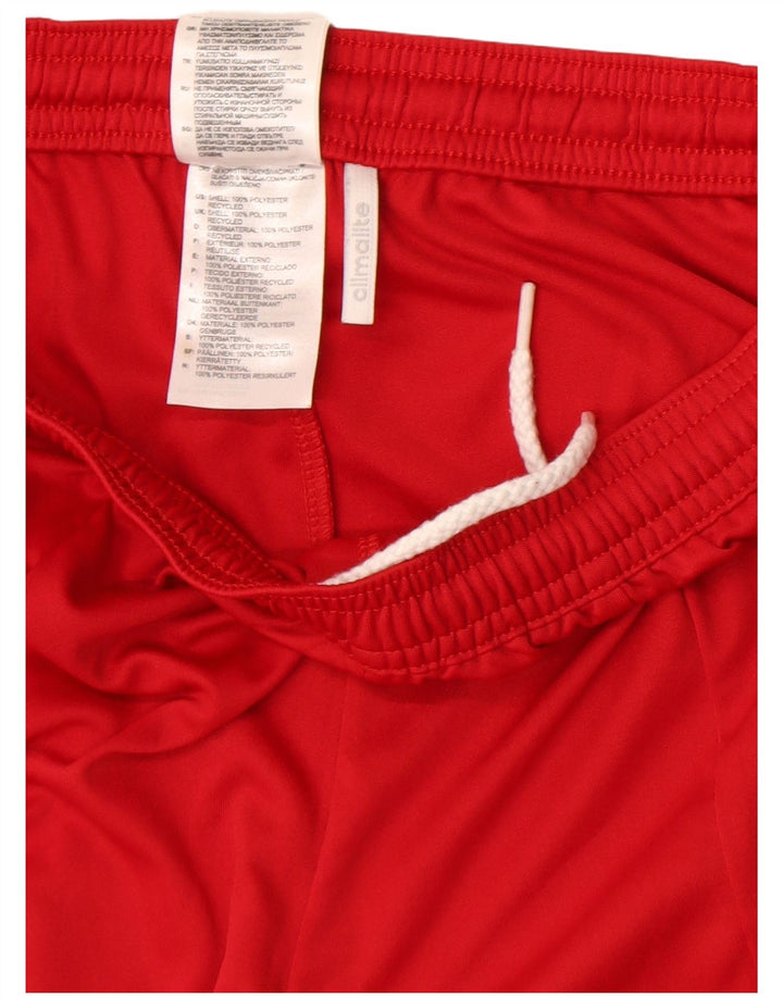 ADIDAS Mens Climalite Sport Shorts Pequeno Poliéster Colorblock Vermelho