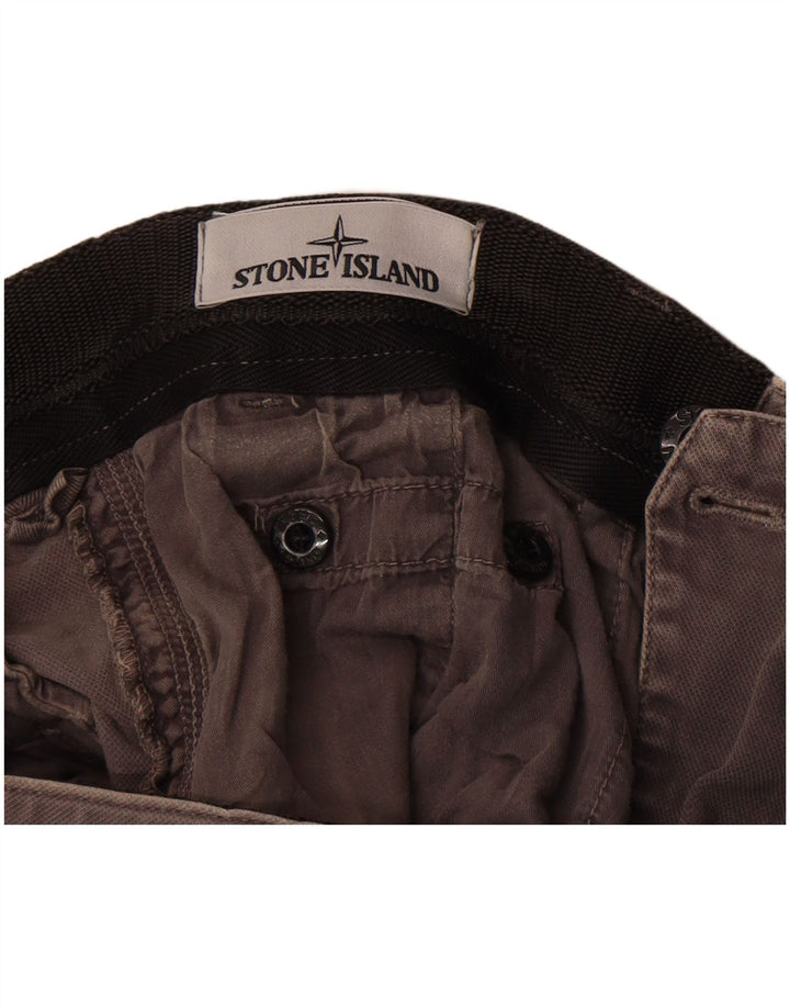 Calça cargo reta masculina Stone Island W32 L34 algodão cinza